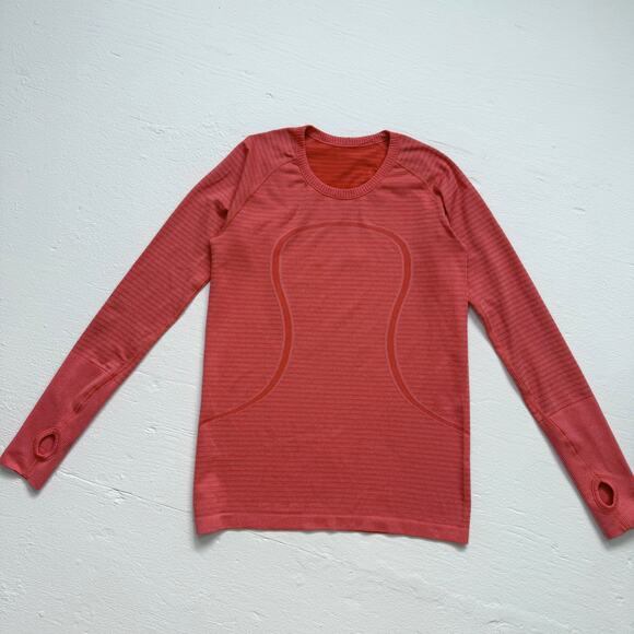 Lululemon Swiftly Tech Long Sleeve Crew Coral, Size 10 - Picture 1 of 10